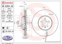 Brake disc 09.E204.23 Brembo