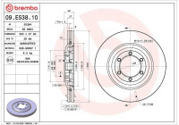 Brake disc 09.E538.10 Brembo