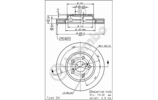 Brake Disc 09584410 Brembo, Image 2