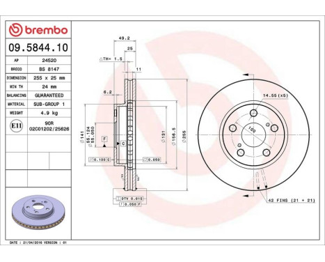 Brake Disc 09584410 Brembo, Image 4