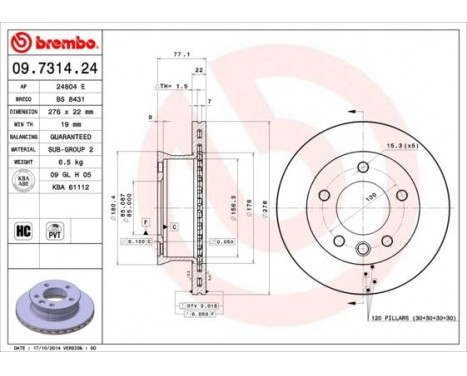 Brake Disc 09731424 Brembo, Image 3