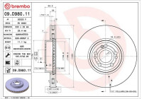 Brake disc 09D98011 Brembo
