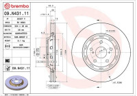 Brake disc 09N43111 Brembo