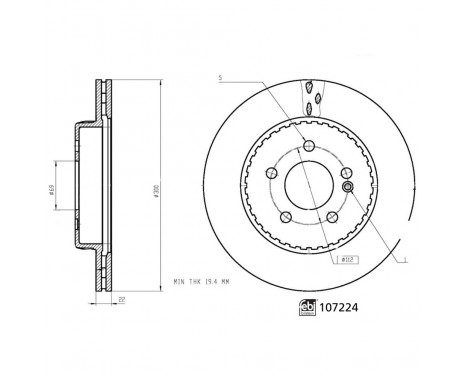 Brake Disc 107224 FEBI