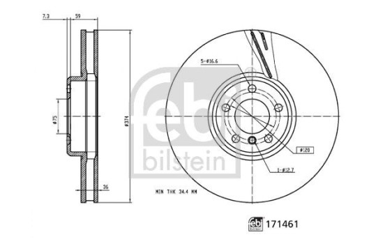 Brake Disc 171461 FEBI, Image 3