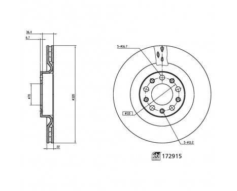 Brake Disc 172915 FEBI