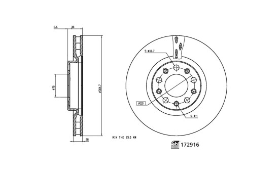 Brake Disc 172916 FEBI
