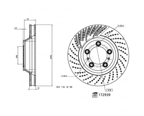 Brake Disc 172939 FEBI