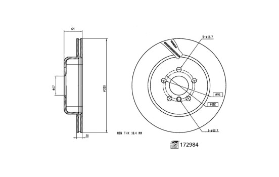 Brake Disc 172984 FEBI