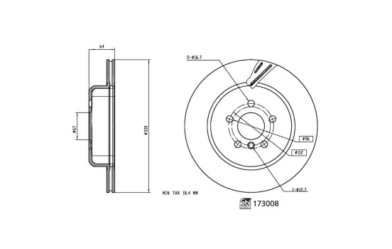 Brake Disc 173008 FEBI, Image 2