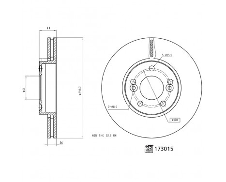 Brake Disc 173015 FEBI