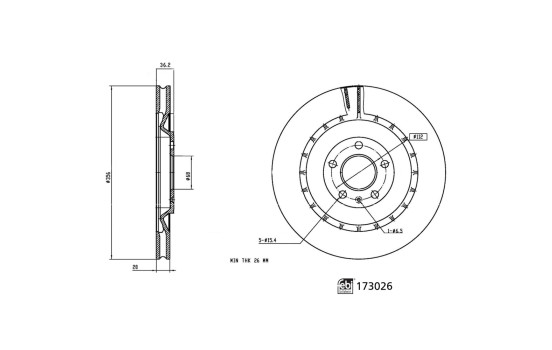 Brake Disc 173026 FEBI