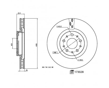 Brake Disc 173028 FEBI