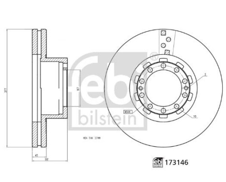 Brake disc 173146 FEBI