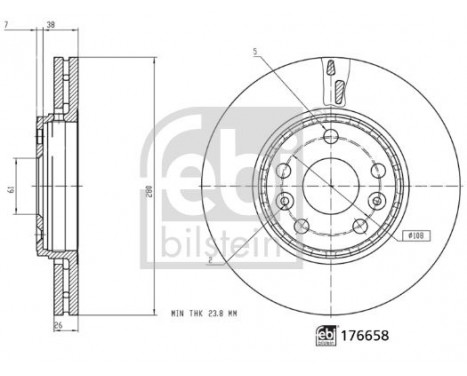 Brake disc 176658 FEBI