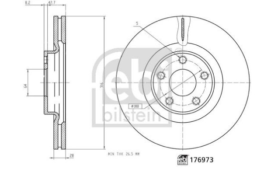 Brake Disc 176973 FEBI