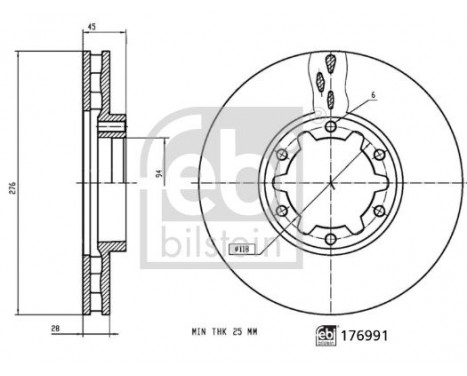 Brake Disc 176991 FEBI