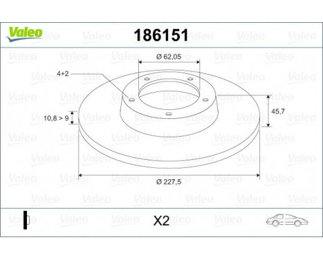 Brake Disc 186151 Valeo, Image 2