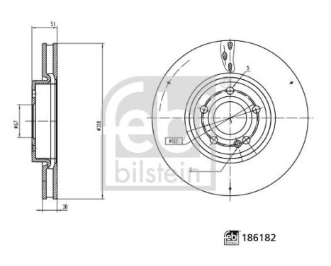 Brake disc 186182 FEBI