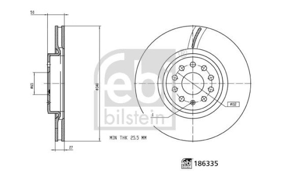 Brake disc 186335 FEBI