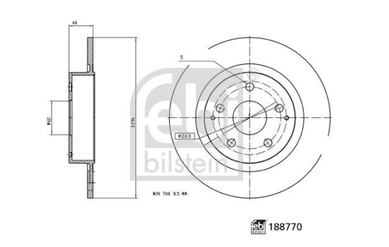 Brake disc 188770 FEBI