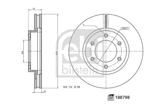 Brake disc 188798 FEBI