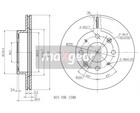 Brake Disc 19-0926 Maxgear, Image 2