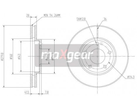 Brake Disc 19-0951MAX Maxgear