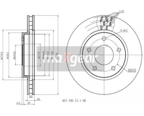 Brake Disc 19-1289MAX Maxgear