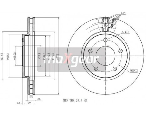 Brake Disc 19-1289MAX Maxgear, Image 2