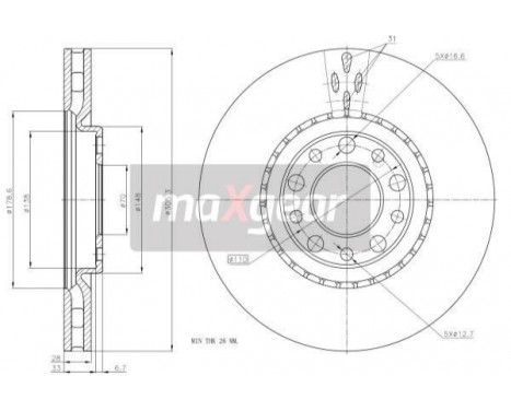 Brake Disc 19-1325MAX Maxgear