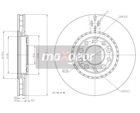 Brake Disc 19-1325MAX Maxgear, Image 2