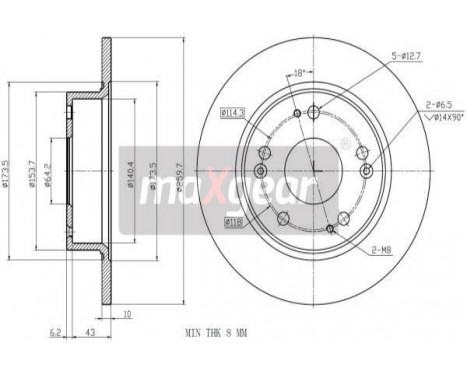 Brake Disc 19-1843MAX Maxgear