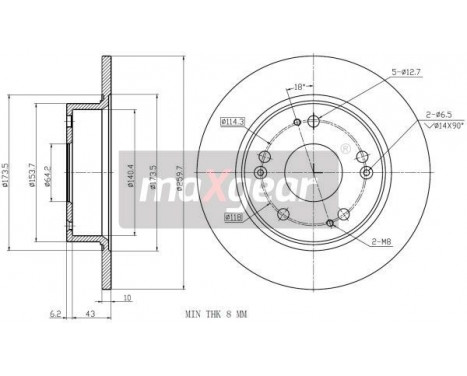 Brake Disc 19-1843MAX Maxgear, Image 2