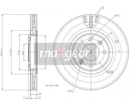 Brake Disc 19-1875MAX Maxgear