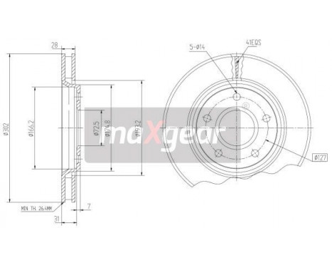 Brake Disc 19-2274MAX Maxgear