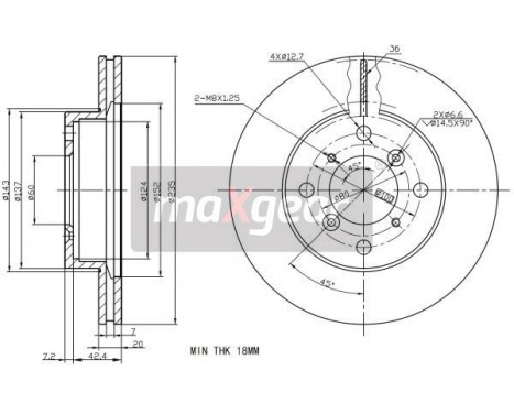 Brake Disc 19-2284 Maxgear, Image 2