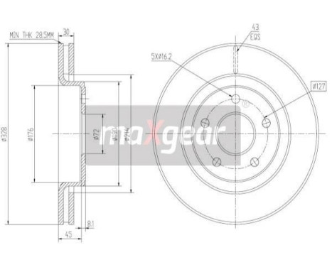 Brake Disc 19-2323 Maxgear, Image 3