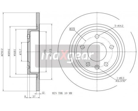 Brake Disc 19-2331MAX Maxgear