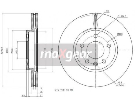 Brake Disc 19-2332MAX Maxgear