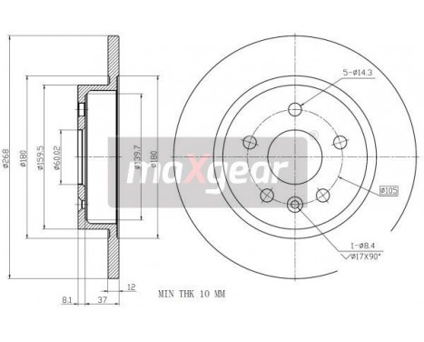 Brake Disc 19-2333 Maxgear