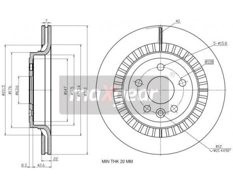 Brake Disc 19-2335 Maxgear