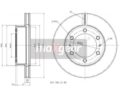 Brake Disc 19-2350 Maxgear