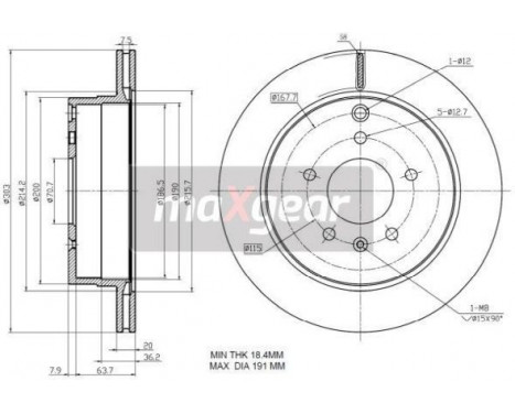 Brake Disc 19-2370 Maxgear