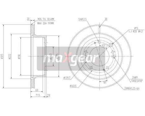 Brake Disc 19-2372 Maxgear