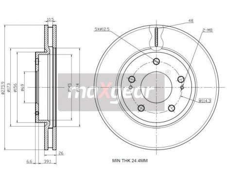 Brake Disc 19-2388 Maxgear