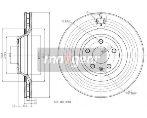 Brake Disc 19-2492 Maxgear