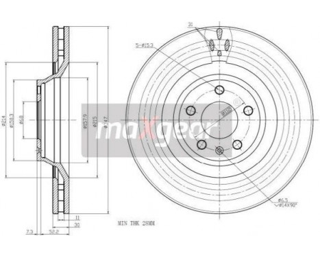 Brake Disc 19-2492 Maxgear, Image 2