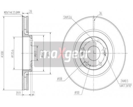 Brake Disc 19-2503 Maxgear