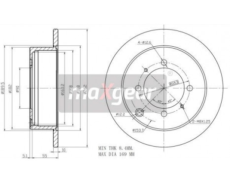 Brake Disc 19-2557MAX Maxgear